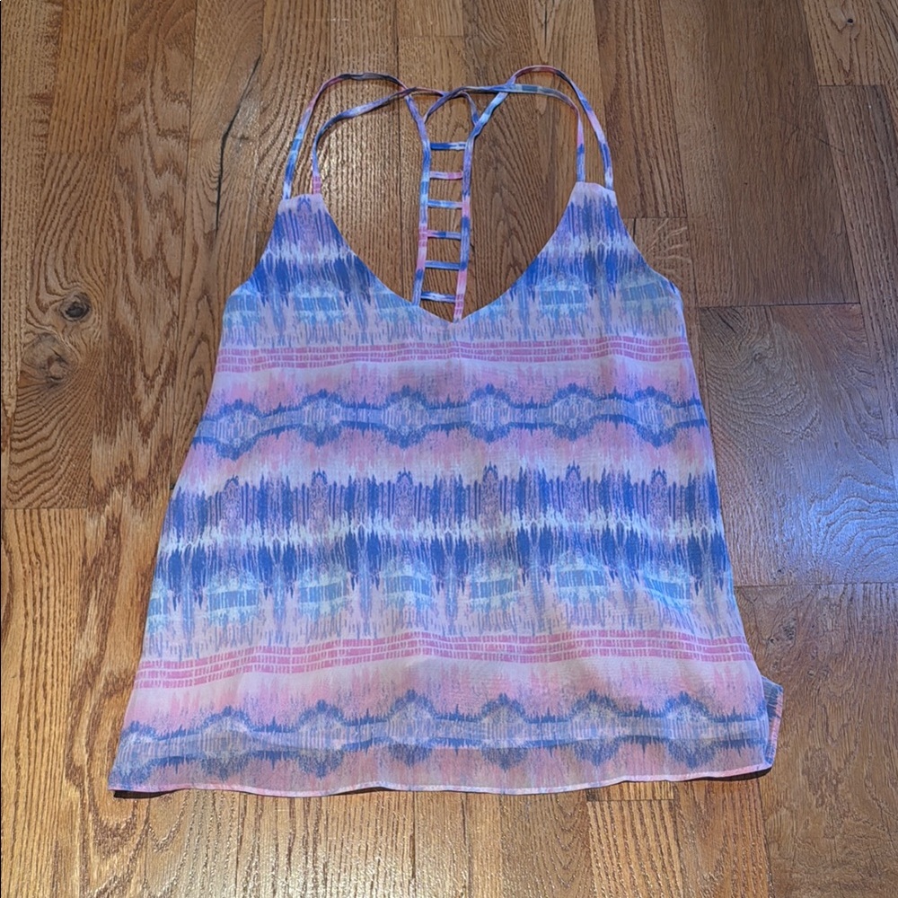 Forever 21 pink and blue tie dye racerback camisole size small